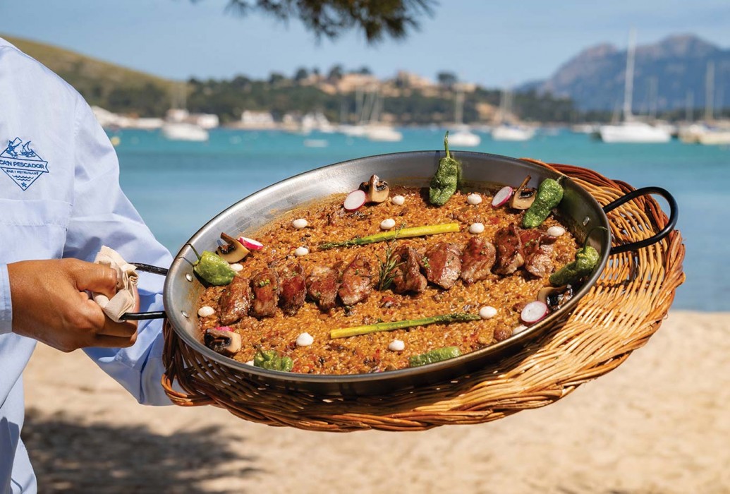 Rice with iberian pork pluma. Ca'n Pescador Restaurant, Mallorca Rice with iberian pork pluma. Ca'n Pescador Restaurant, Mallorca