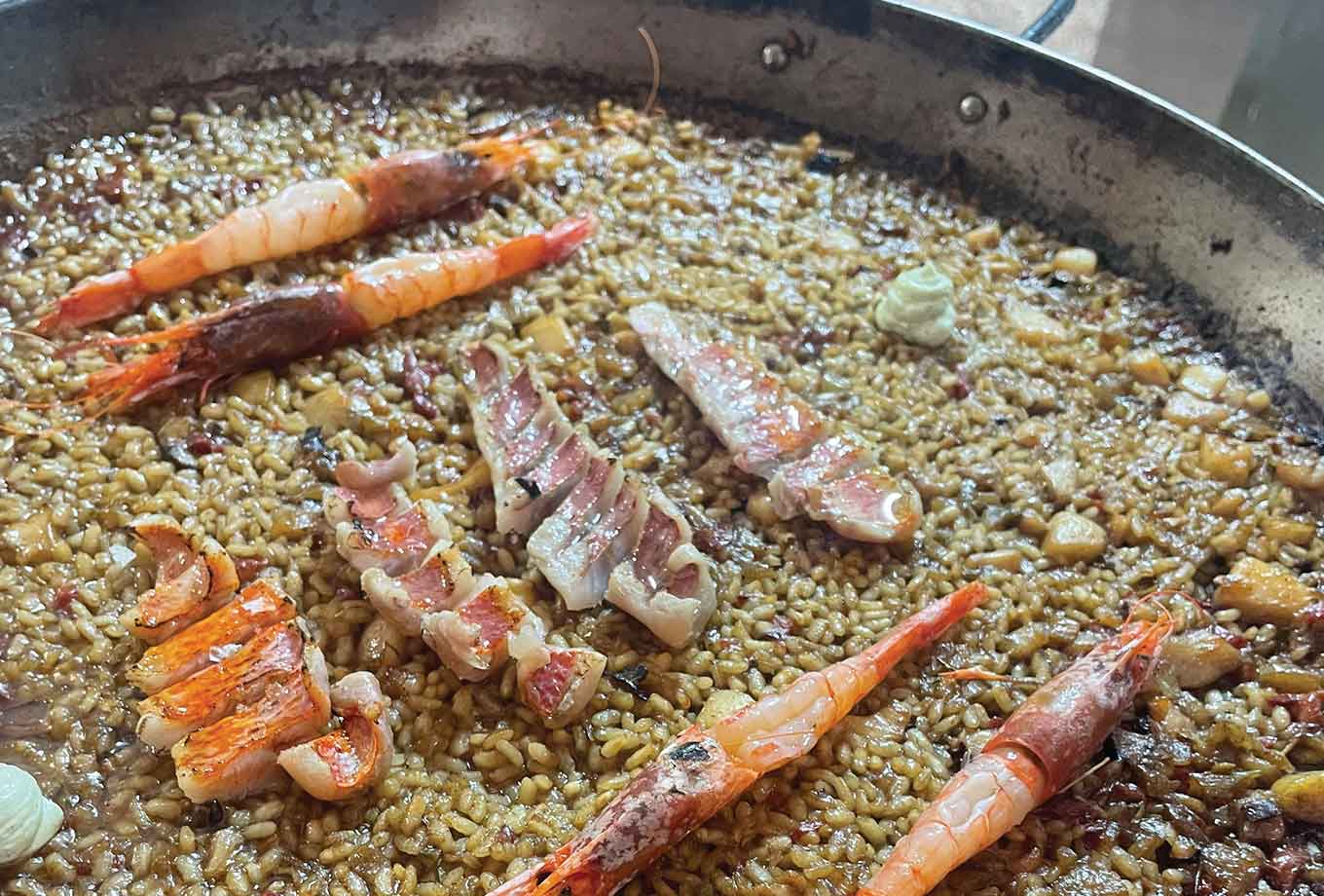 Seafood paella. Can Martí restaurant, Formentera Seafood paella. Can Martí restaurant, Formentera