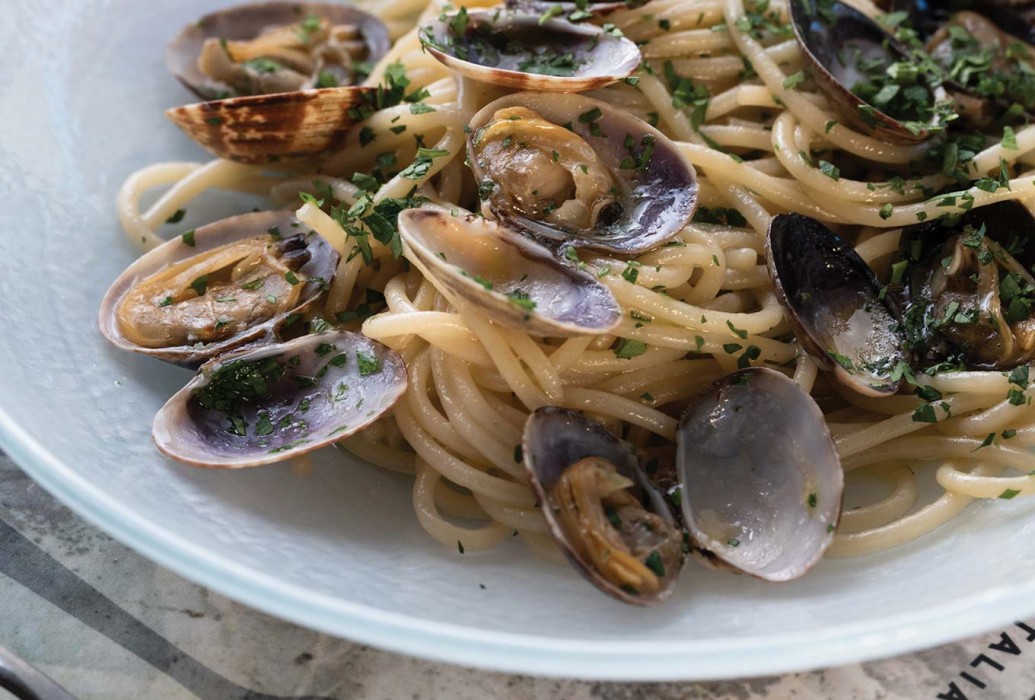 Spaghetti with clams. Il Dek Italian Bistrot Ibiza Spaghetti with clams. Il Dek Italian Bistrot Ibiza