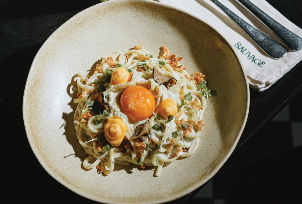 Pasta with egg and truffle. Sauvage Restaurant, Lisbon Pasta with egg and truffle. Sauvage Restaurant, Lisbon