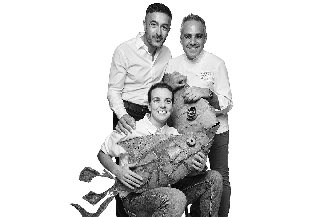 Pau, Diana and Xacobe, El Náutico Ibiza restaurant team Pau, Diana and Xacobe, El Náutico Ibiza restaurant team