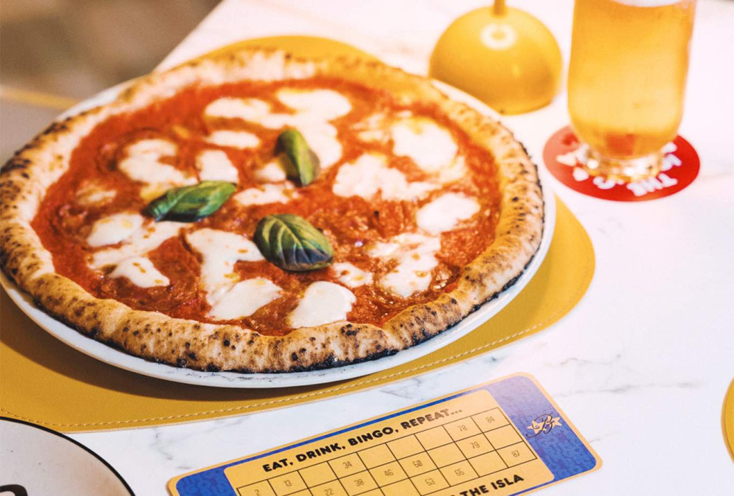 Pizza Margarita sin gluten. Bambola di Grosso Napoletano, Ibiza