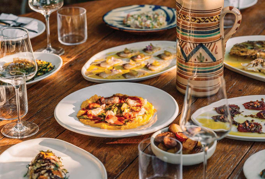 Plates for sharing. Casa Linda Restaurant, Ibiza
