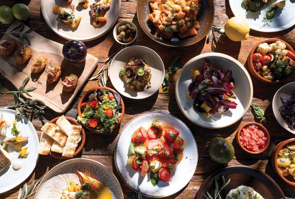 assorted dishes. La Veranda en Agroturismo Atzaró, Ibiza