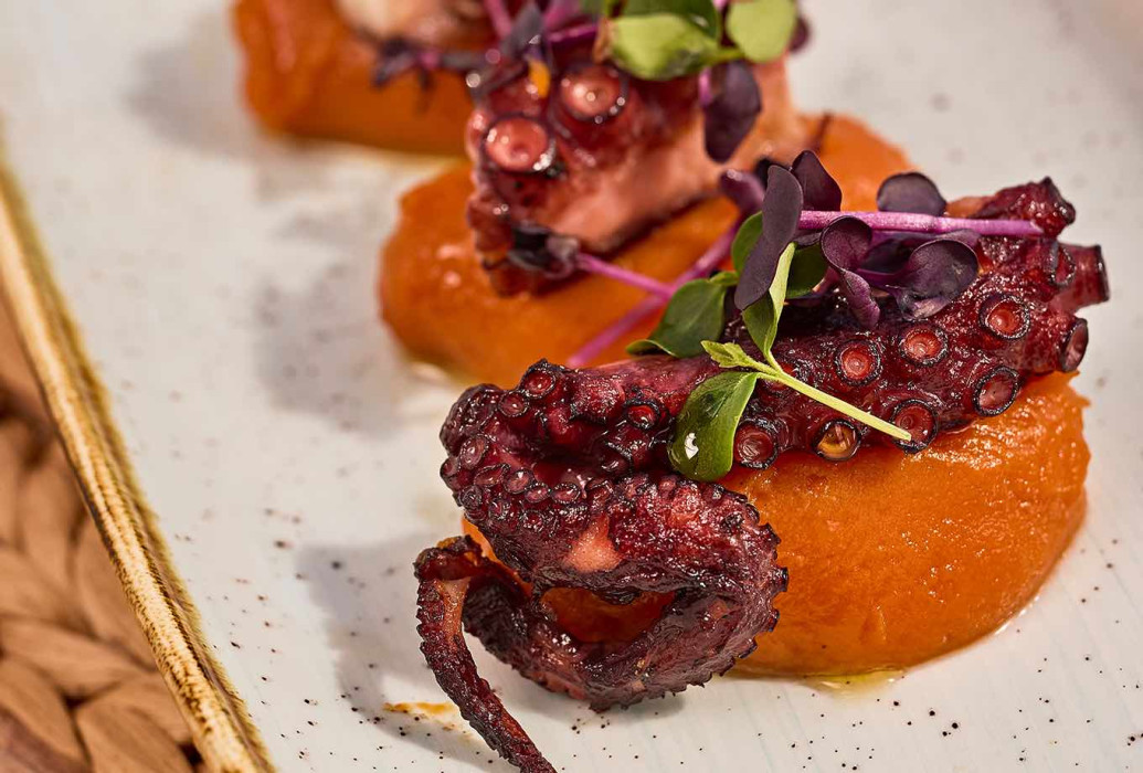 Grilled octopus. Chambao restaurant, Ibiza