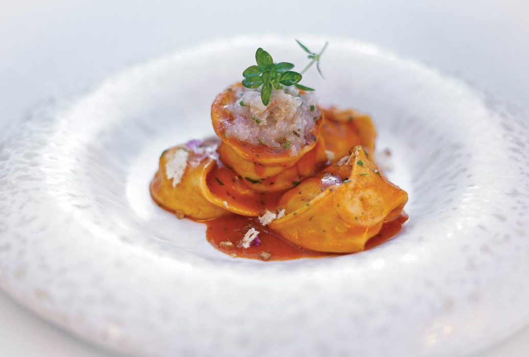 Ravioli de caldereta de langosta. Restaurante Casbah, Formentera