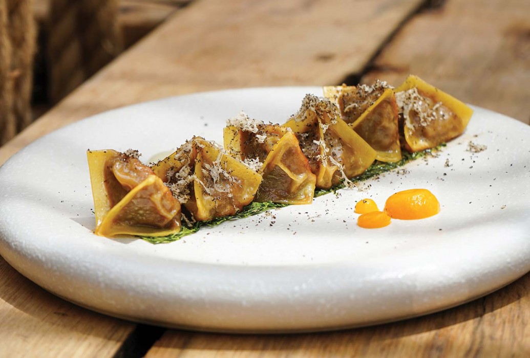 Wagyu ravioli. Pikala restaurant, Formentera Wagyu ravioli. Pikala restaurant, Formentera