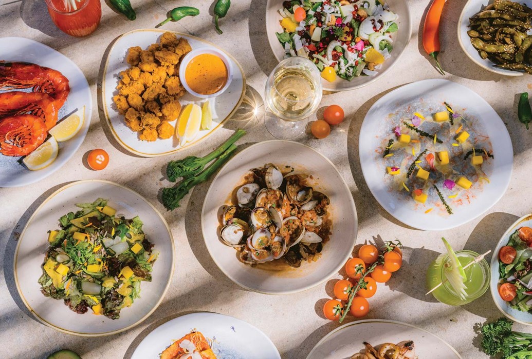 Dishes, Restaurante Atzaró Beach. Ibiza Dishes, Restaurante Atzaró Beach. Ibiza