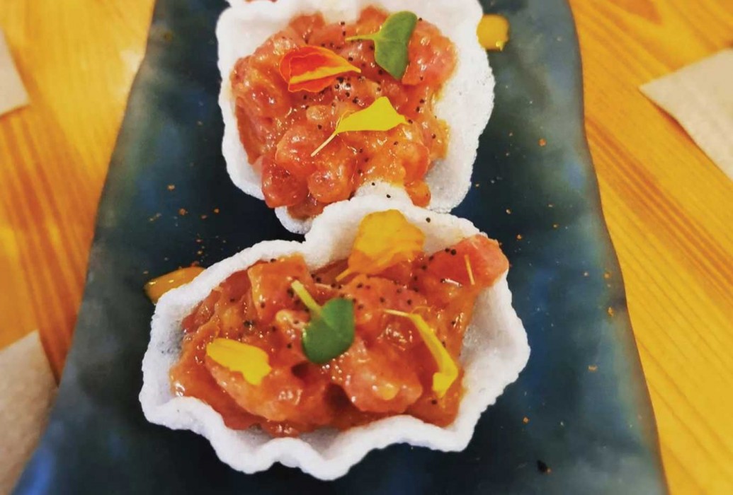 Tartar de salmón. Restaurante La Trastienda, Formentera