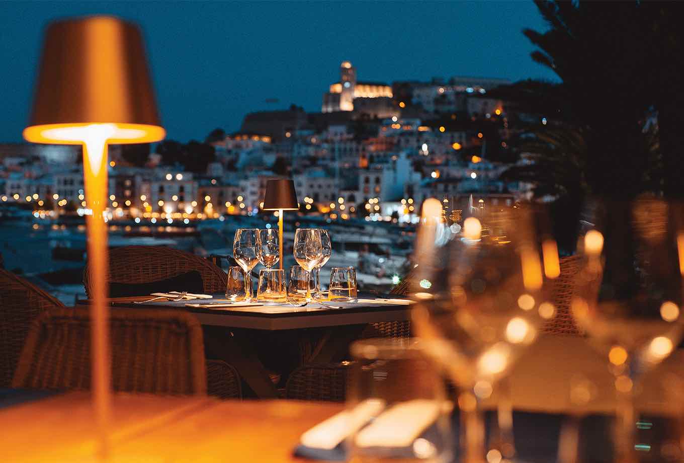 Dalt Vila views from El Náutico Ibiza restaurant