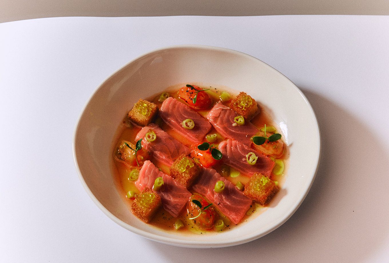 Tiradito de atún rojo. Restaurante Nu Mallorca Tiradito de atún rojo. Restaurante Nu Mallorca