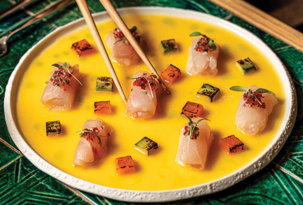 Dentex tiradito.  Restaurant Shima, Mallorca