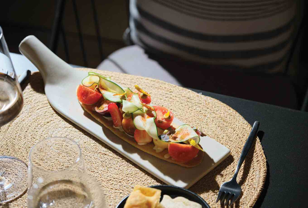 ensalada de tomates. Restaurante Ocre, Mallorca