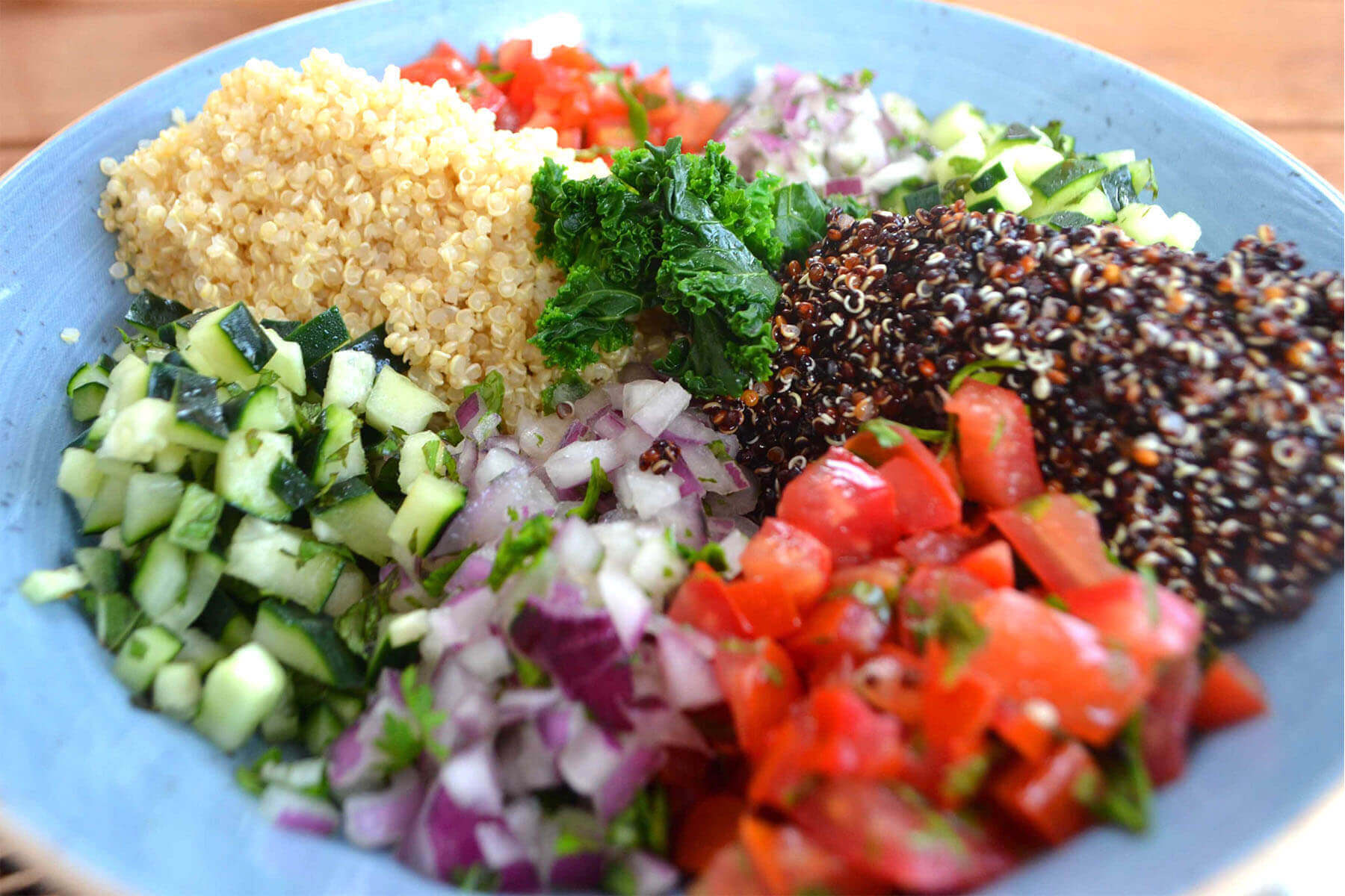 ‘Black and White’ Quinoa Tabbouleh with crudités