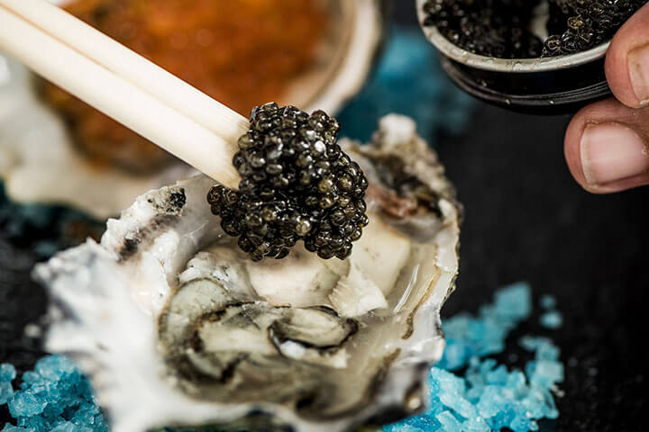 Oyster & caviar. Cala Bassa Beach Club